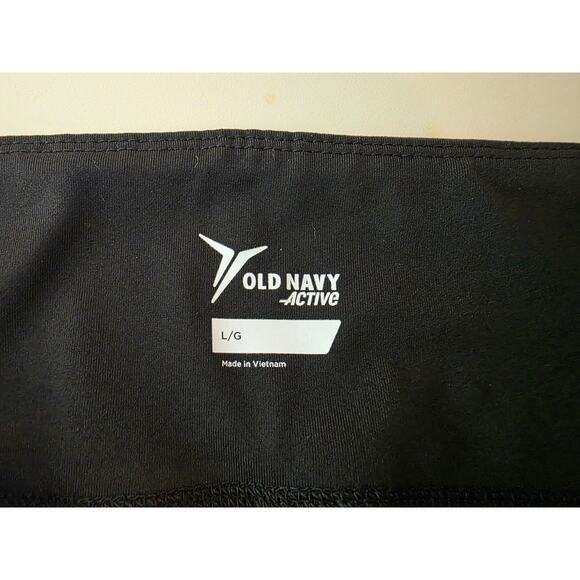 NWT Old Navy black compression leggings with white stripes - large - Picture 2 of 5